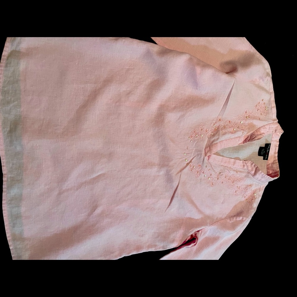 Pink 100% linen Style & Co blouse